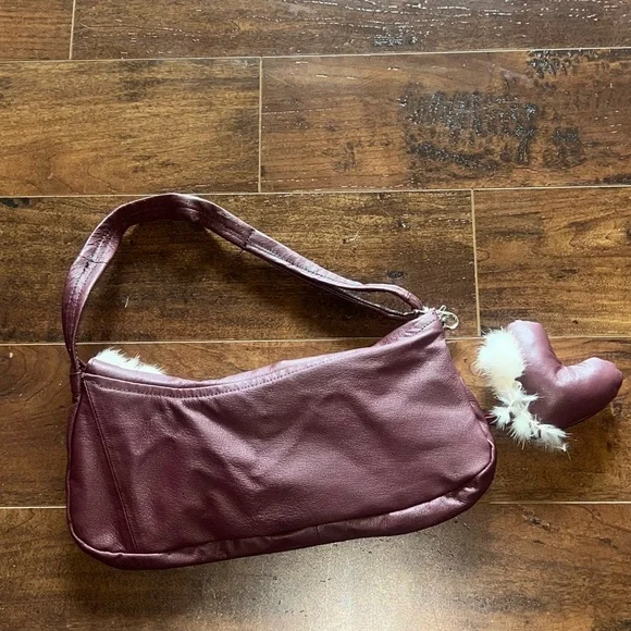 Elegant Faux Fur Trimmed Shoulder Bag - Picture 4 of 4